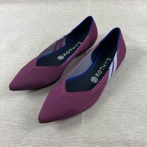 Rothy's Magenta Racing Stripe Sz US 9   UK 6.5   EU 40  Rare Retired Color